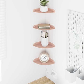 vidaXL Hoek Plank 4 st Roze 15 x 15 x 2 cm, Verzenden