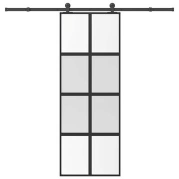 vidaXL Schuifdeur met beslag 76x205 cm gehard glas en, Verzenden, Nieuw