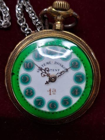 Zakhorloge Roskopf Prachtige klok - met ketting - 1900-1949, Bijoux, Sacs & Beauté