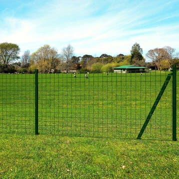 vidaXL Euro hek 25x1 m staal groen, Verzenden, Nieuw