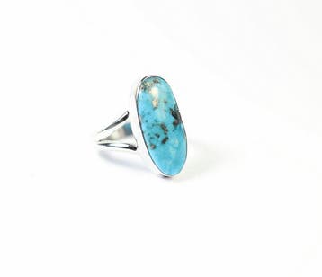 turkoois / Nishapur / ring / cabochon / nieuw- 4.8 g - (1)