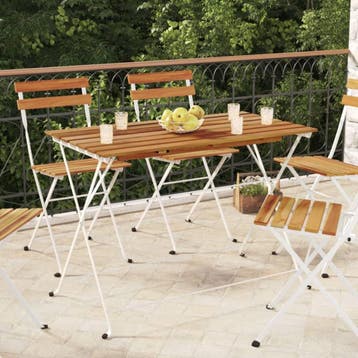 Bistrotafel acacia: 54% korting, retour deal!, Tuin en Terras, Tuintafels, Verzenden, Gebruikt, Rechthoekig, Hout