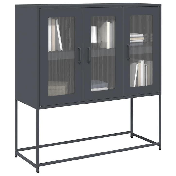 vidaXL Dressoir 100,5x39x107 cm koudgewalst staal, Maison & Meubles, Armoires | Dressoirs, Envoi