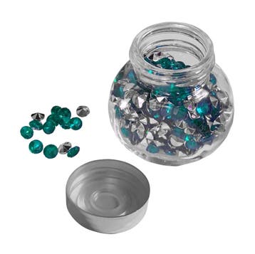 Decoratieve siersteentjes in mini glazen flesje (groen/blau, Verzenden, Nieuw