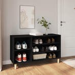 vidaXL Schoenenkast 102x36x60 cm bewerkt hout zwart, Verzenden