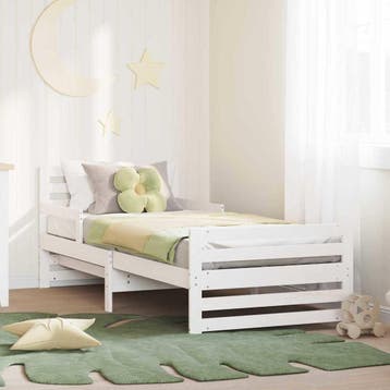 vidaXL Bedframe met hoofdeinde Wit 80 x 200 cm Bewerkt hout, Verzenden, Nieuw