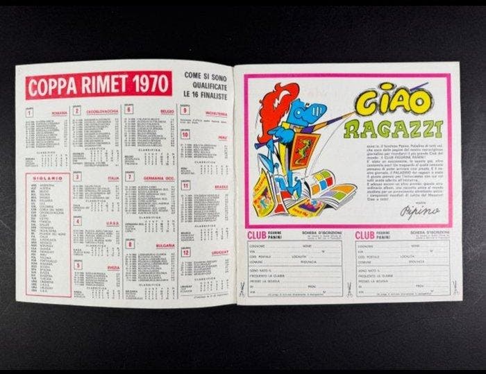 1970 Panini Panini Mexico 70 – Album vierge dorigine avec, Collections, Autocollants