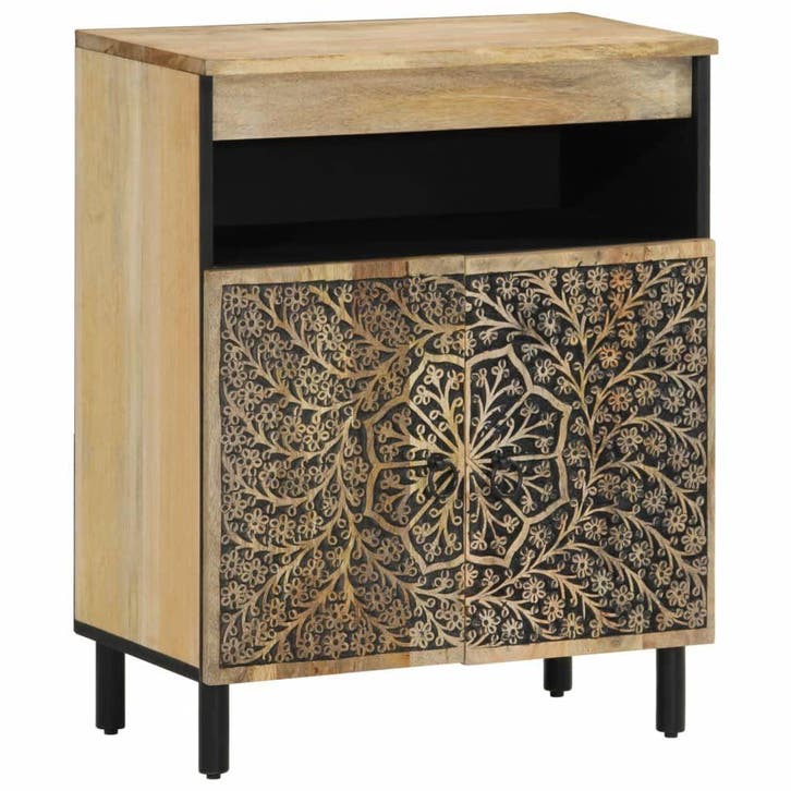 Mangohouten Kast 60cm | Retour Deal | 52% Korting!, Huis en Inrichting, Kasten | Dressoirs, 50 tot 100 cm, 25 tot 50 cm, Nieuw