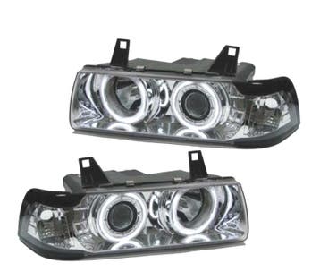 PHARES BMW E36 92-98 ANGEL EYES CCFL FOND CHROMÉ, Auto-onderdelen, Verzenden, Nieuw