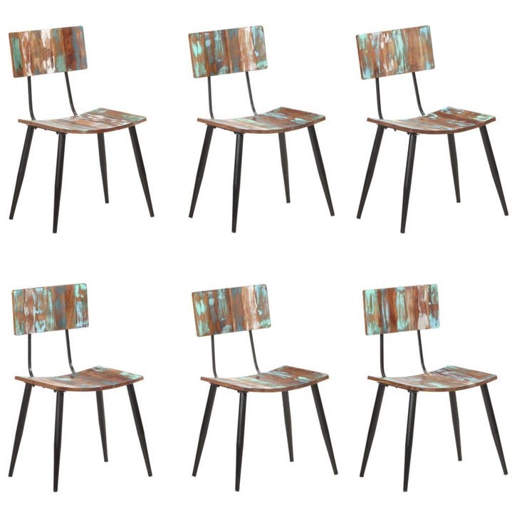 vidaXL Eetkamerstoelen 6 st massief gerecycled hout, Huis en Inrichting, Stoelen, Nieuw, Verzenden