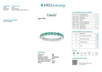 Eeuwigheidsring - 14 karaat Witgoud - 1.26ct. tw. Smaragd