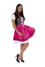 Dirndl 2-dlg., zwart/pink, Carmenblouse, Verzenden