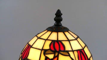 Tafellamp - glas-in-loodramen - stijl Tiffany