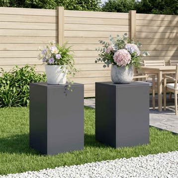 vidaXL Plantenstand 2 pcs Antraciet 40 x 40 x 60 cm, Verzenden