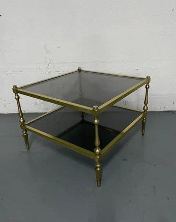 Salontafel - Brons, Glas, Aluminium