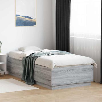 vidaXL Bed Frame met LED Grijs Sonoma 80 x 200 cm Bewerkt, Verzenden