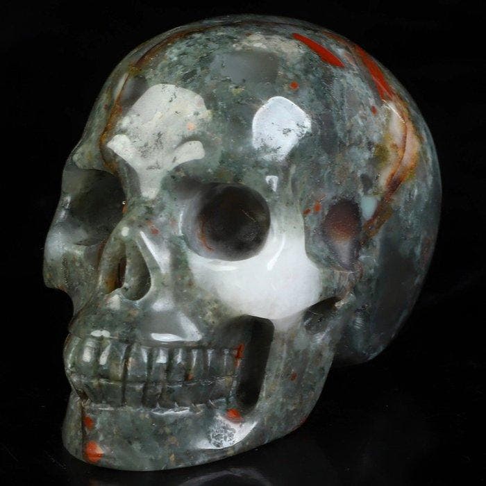 276 g 7,80 x 5,80 cm Draakbloedjaspis-schedel – de, Verzamelen, Mineralen en Fossielen
