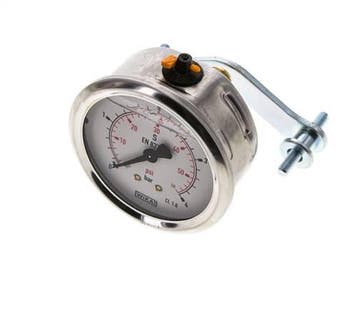 Manomètre à glycérine G1/4 raccord arrière 0 à 4 bar 63mm, Verzenden