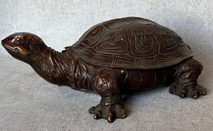 Beeld, Schildpad 30 cm / 4 kg (Zonder Minimumprijs) - 12 cm, Antiquités & Art, Curiosités & Brocante