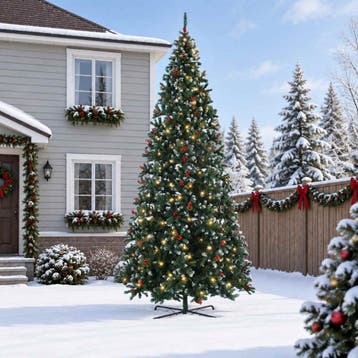 vidaXL Kunstmatige Hinged Kerstboom 500 cm 900 LEDs Warmwit, Verzenden, Nieuw