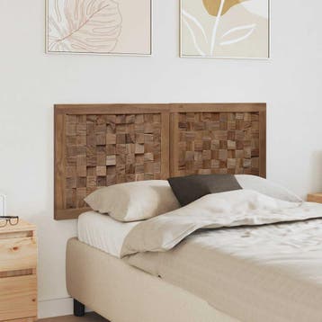 vidaXL Bed Hoofdbord Naturel Massief Teakhout, Huis en Inrichting, Slaapkamer | Bedden, Verzenden, Nieuw