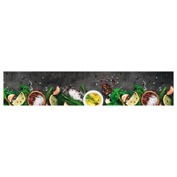 vidaXL Keukenmat wasbaar kruidenprint 60x300 cm fluweel, Verzenden, Nieuw