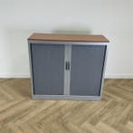roldeurkast 1 legbord (hxbxd) 106x120x46 cm,  grijs - kersen, Huis en Inrichting, Kasten | Roldeurkasten en Archiefkasten, Gebruikt