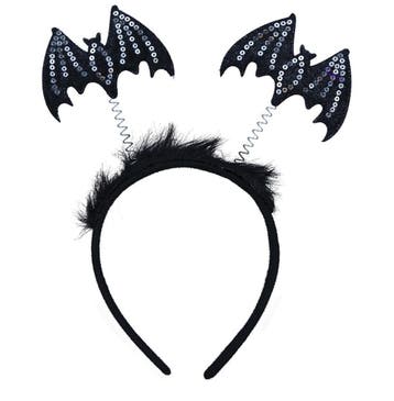 Halloween Haarband Vleermuizen Pailletten, Verzenden