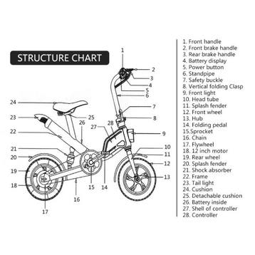 Vouwbare Elektrische Fiets - Off-Road Smart E Bike - 250W -, Verzenden