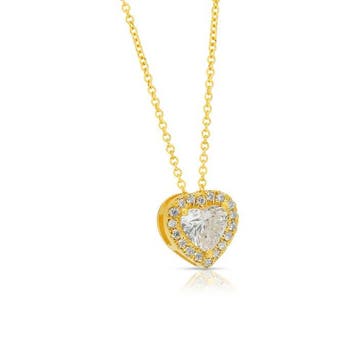 Collier avec pendentif - 18 carats Or jaune - 1.13ct. tw.