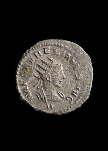 Romain antique Bronze argenté Antoninien de Vabalathus et