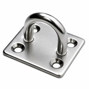 Oogplaat vierkant RVS 10mm – 60x50mm, plaatdikte 3mm, Verzenden