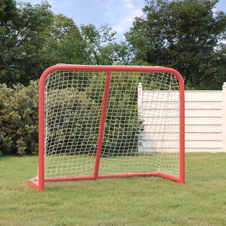 vidaXL Hockeydoel 183x71x122 cm polyester rood en wit, Sport en Fitness, IJshockey, Nieuw, Verzenden
