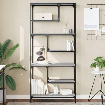 vidaXL Boekenkast 81x36x176 cm bewerkt hout grijs sonoma, Verzenden