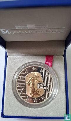 Frankrijk 5 euro 2003 (PROOF) La Semeuse, Verzenden, Goud, 5 euro, Frankrijk