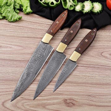 Japanese Style Kitchen Knife SET With Leather BAG Included -
