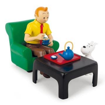 Kuifje Drinkt Thee Beeld 18 cm, Verzamelen, Ophalen of Verzenden, Nieuw