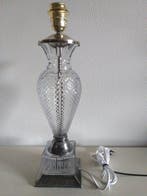 Lampe de table - Verre taillé, laiton argenté à - Lampe de, Maison & Meubles