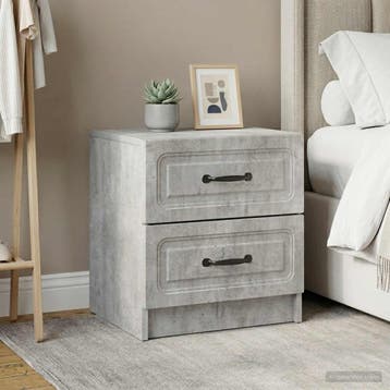vidaXL Nachtkastje 2 st Betongrijs 43 x 34,5 x 44,5 cm, Verzenden, Nieuw