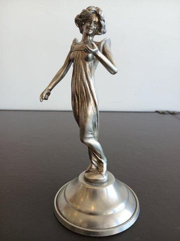 Figure - Estatueta Art Nouveau - Étain, Antiquités & Art