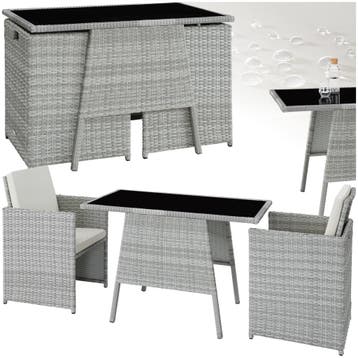 Wicker zitgroep Lausanne 2+1 - lichtgrijs, Verzenden, Nieuw