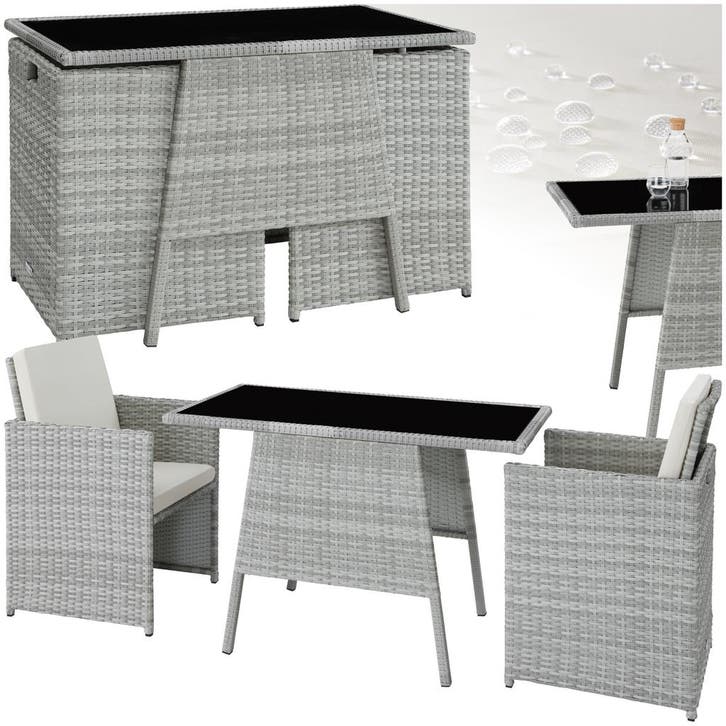 Wicker zitgroep Lausanne 2+1 - lichtgrijs, Tuin en Terras, Tuinsets en Loungesets, Verzenden