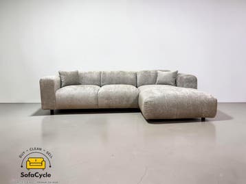 Hoekzetel grijs in bouclé, hoek R – overstock, Verzenden