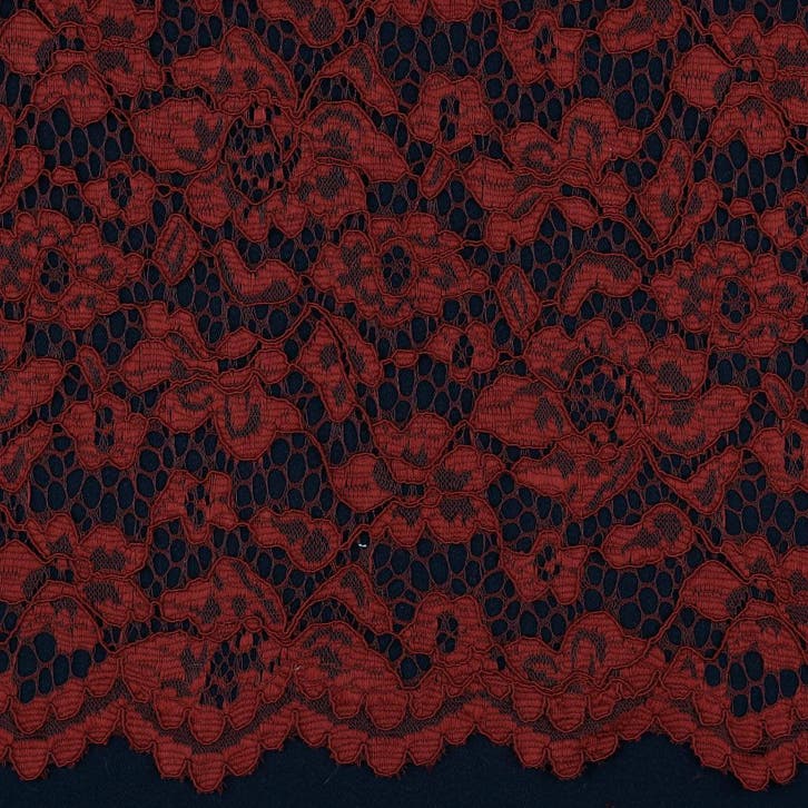 10 meter kant stof - Bordeaux rood - 100% polyester, Hobby en Vrije tijd, Stoffen en Lappen, 120 cm of meer, 200 cm of meer, Rood