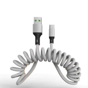 Gekrulde Oplaadkabel voor iPhone Lightning - 5A Spiraal Veer, Télécoms, Téléphonie mobile | Chargeurs pour téléphone, Verzenden