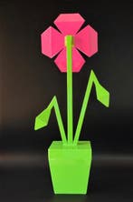 ArToteM - ArToteM - sculptuur, Coquelicot vert et fuchsia -