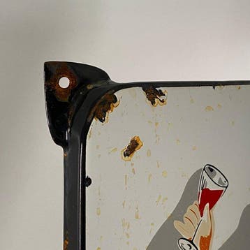 Martini - Emaille bord - 62×42×2 cm - Gemaakt van dikke