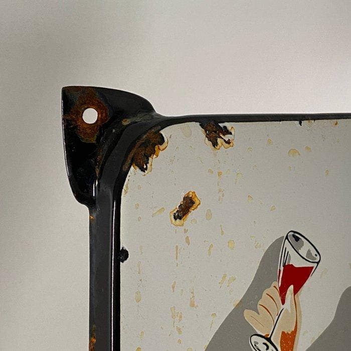Martini - Emaille bord - 62×42×2 cm - Gemaakt van dikke, Antiek en Kunst, Antiek | Wandborden en Tegels