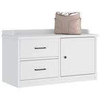 vidaXL Gangbankje SANDNES wit 87x40x50 cm massief grenenhout, Verzenden, Nieuw
