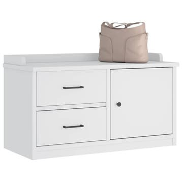 vidaXL Gangbankje SANDNES wit 87x40x50 cm massief grenenhout, Verzenden, Nieuw